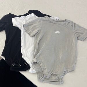 Kith Kids Bodysuit Trio - Black, White, Gray